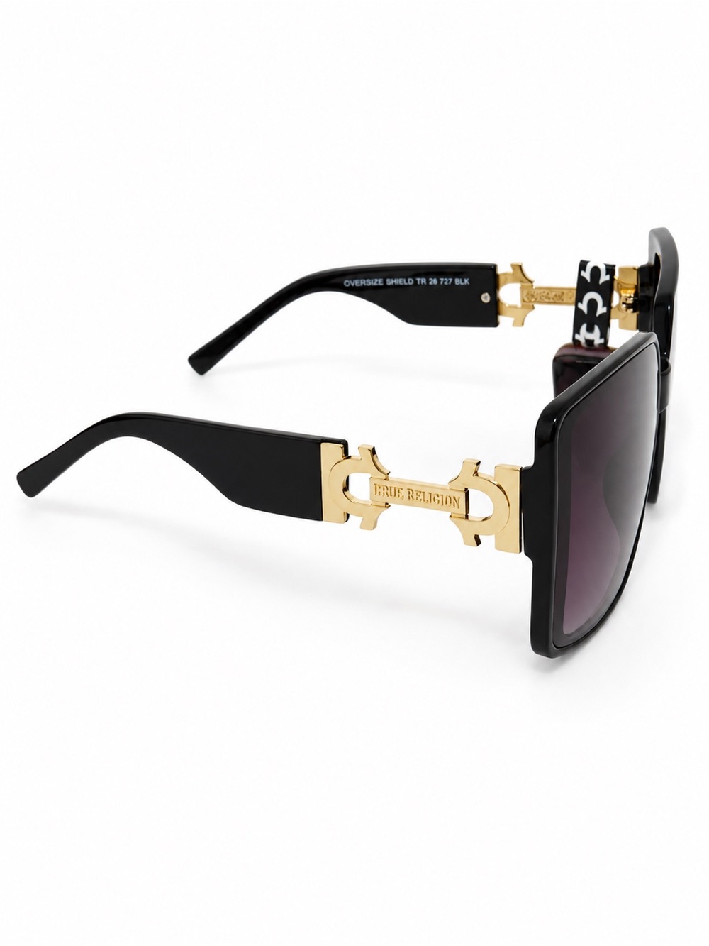 NWT True Religion Women’s Oversized Black Gradient Sunglasses100% UV Protection - Picture 6 of 7